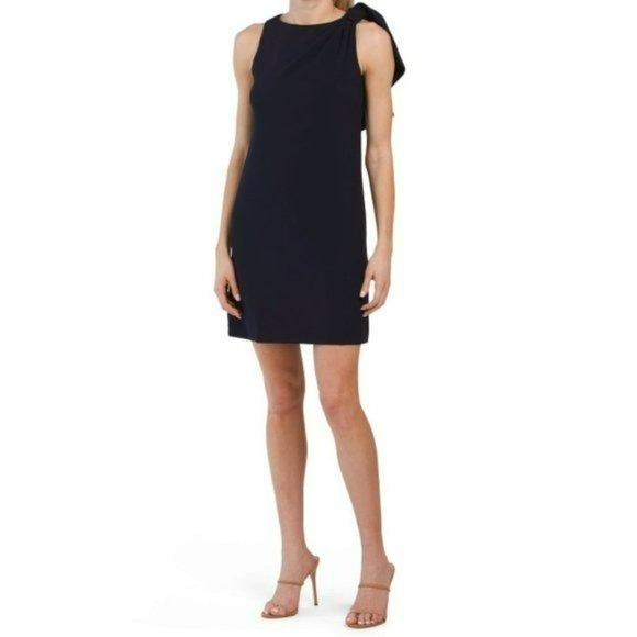 Vince Camuto Women's Shoulder Bow Cocktail Party Mini Dress