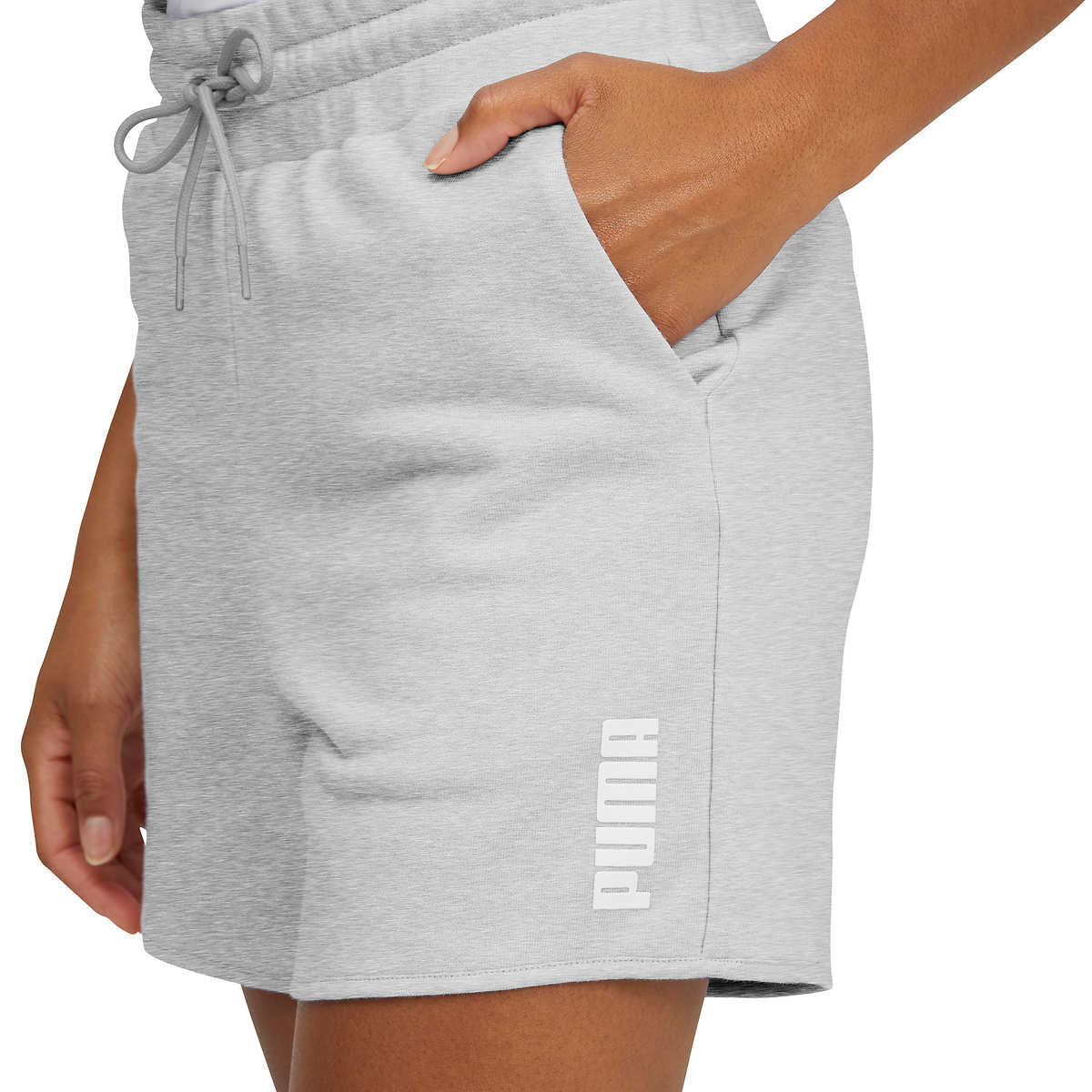 PUMA Women's Soft Cotton Blend French Terry Side Pockets Active Casual Shorts