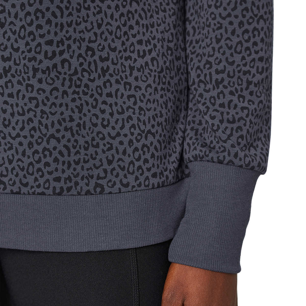 Mondetta Women's Leopard Print Soft Moisture Wicking Relaxed Fit Sweatshirt Top