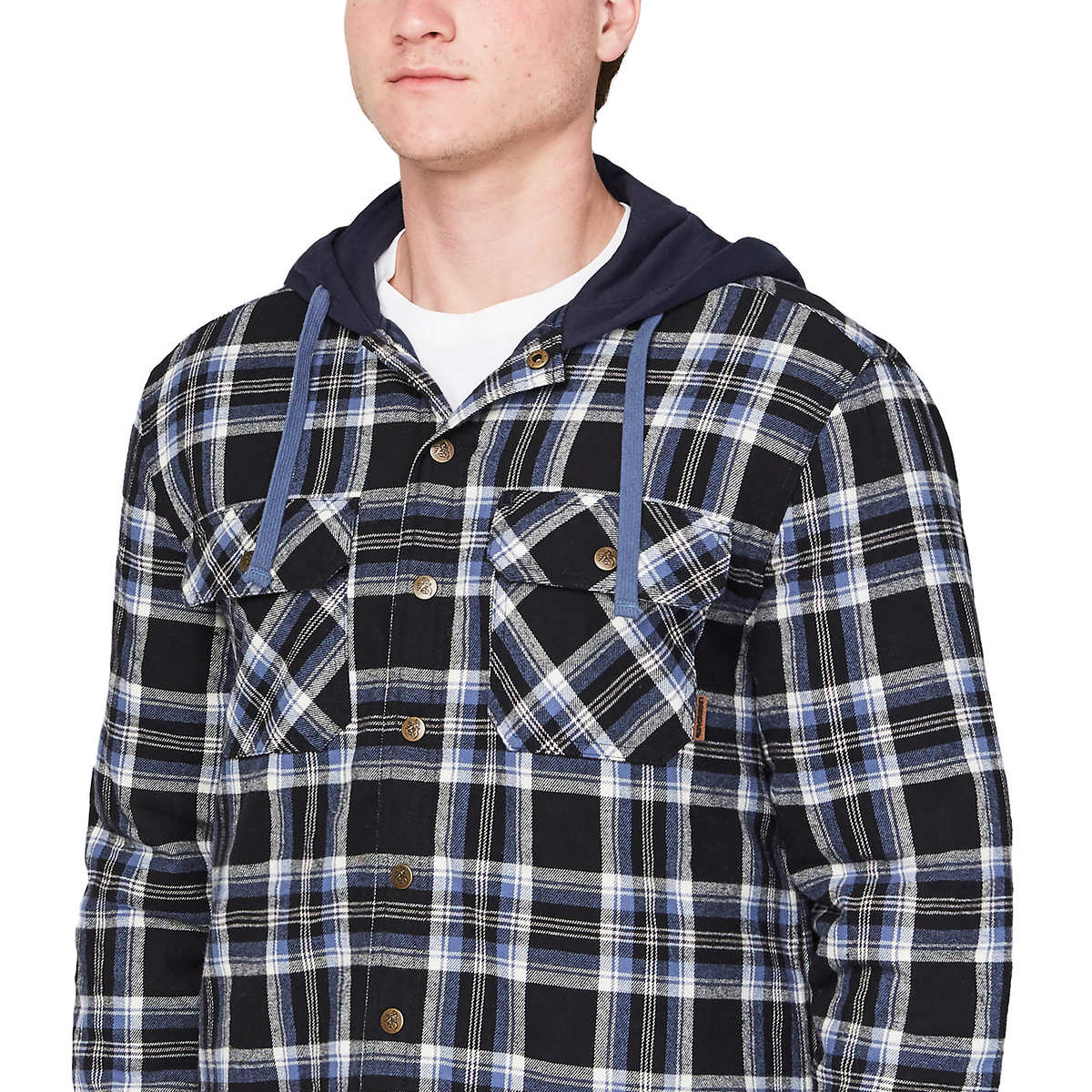 Legendary Outfitters Men’s Plaid Insulated Casual Hooded Shirt Jacket