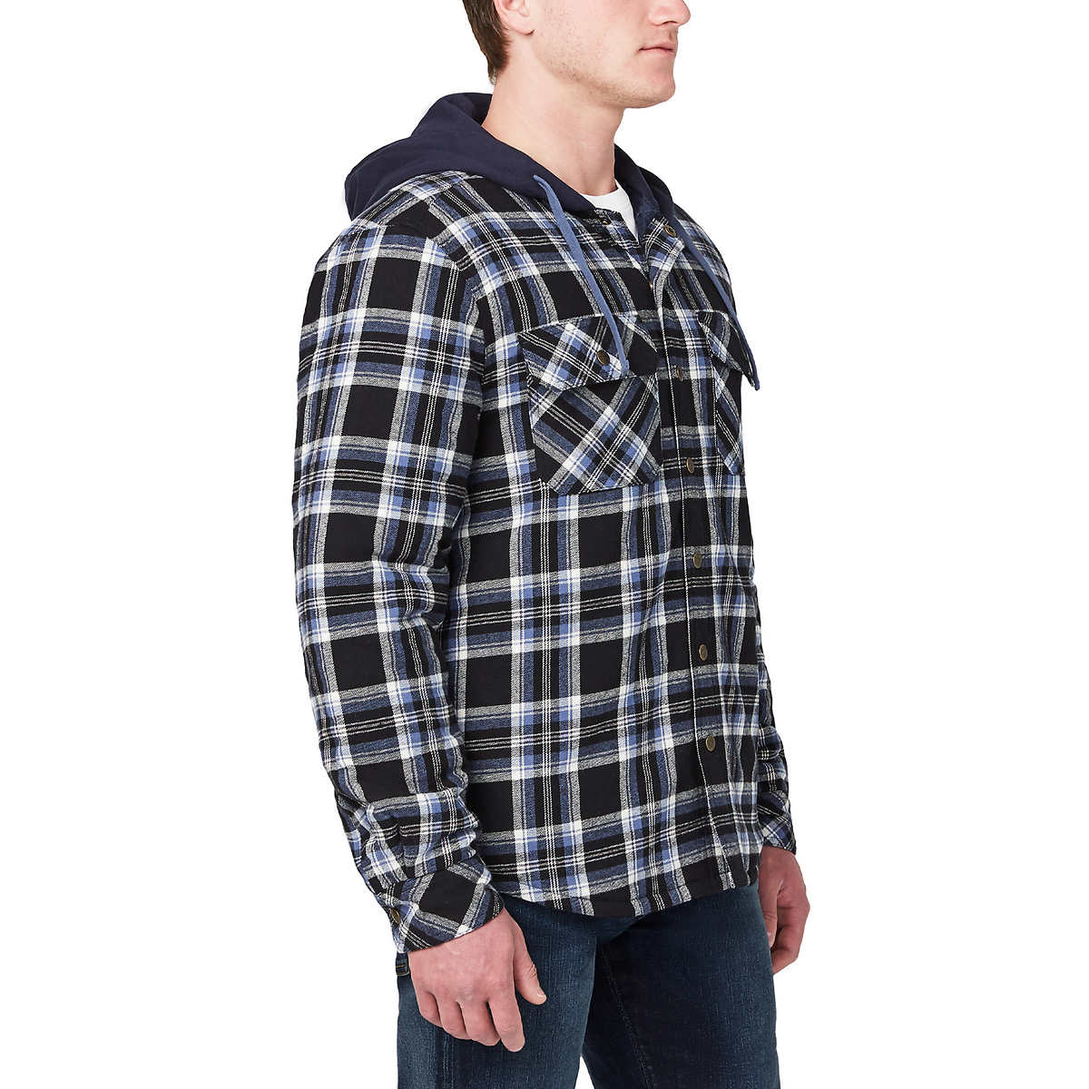 Legendary Outfitters Men’s Plaid Insulated Casual Hooded Shirt Jacket