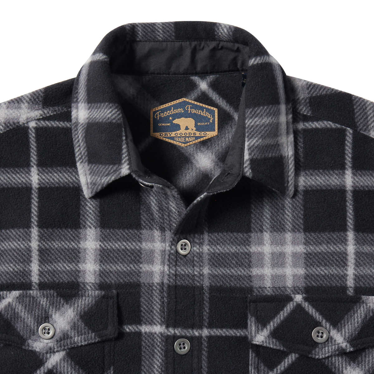 Freedom Foundry Men’s Plaid Fleece Comfort Fit Button Up Shirt