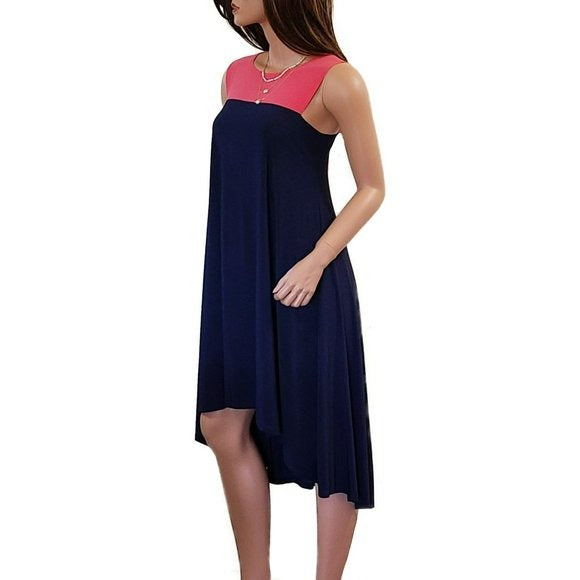 Nik & Nash Soft Jersey Color Block Hi-low Hem Mini Dress