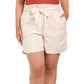 1.STATE Women's Plus Linen Blend High Rise Paperbag Waist Shorts