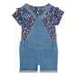 Vigoss Youth Girl's 2-Piece Cotton T-Shirt and Denim Overall Shortall Set