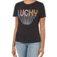 Lucky Brand Women's Cascading Lucky Graphic Print Soft Cotton T-Shirt Top