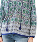 Cynthia Rowley Boho Floral Print Cotton Keyhole Peasant Top Blouse