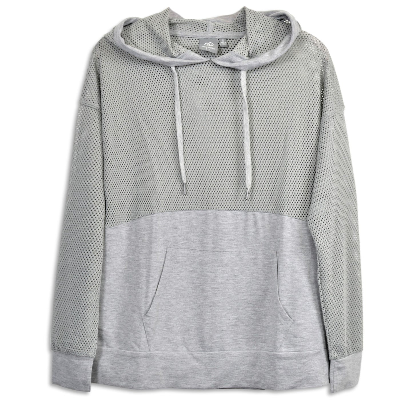 Daisy Fuentes Women's Lightweight Mesh Kangaroo Pocket Casual Active Hoodie