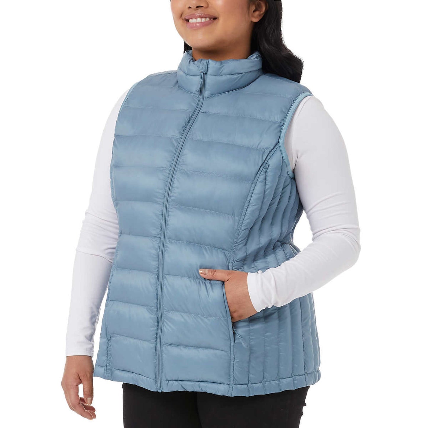 32 Degrees Women's Quilted Stand-up Collar Lightweight Warmth Full Zip Vest