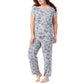 Lucky Brand Women's 4-Piece Super Soft  Floral Camo Print Lounge Pajama Set