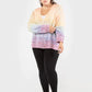 Dex Women's Plus Cozy Knit Rainbow Sweater Front Button Cardigan