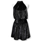 RAMY BROOK Women's Ellin Shimmer Velvet Halter Party Cocktail Mini Dress