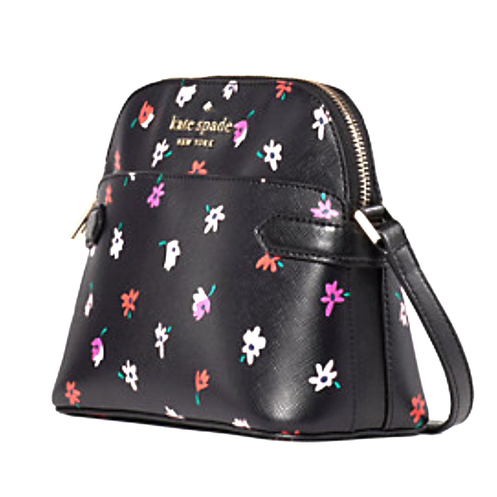 Buy the Kate Spade Coated Canvas Flower Dome Crossbody Blue