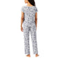 Lucky Brand Women's 4-Piece Super Soft  Floral Camo Print Lounge Pajama Set