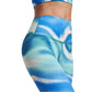 SPLITS59 Women's High Waist Moister Wicking Marbled Print Bardot Leggings and Top Collection