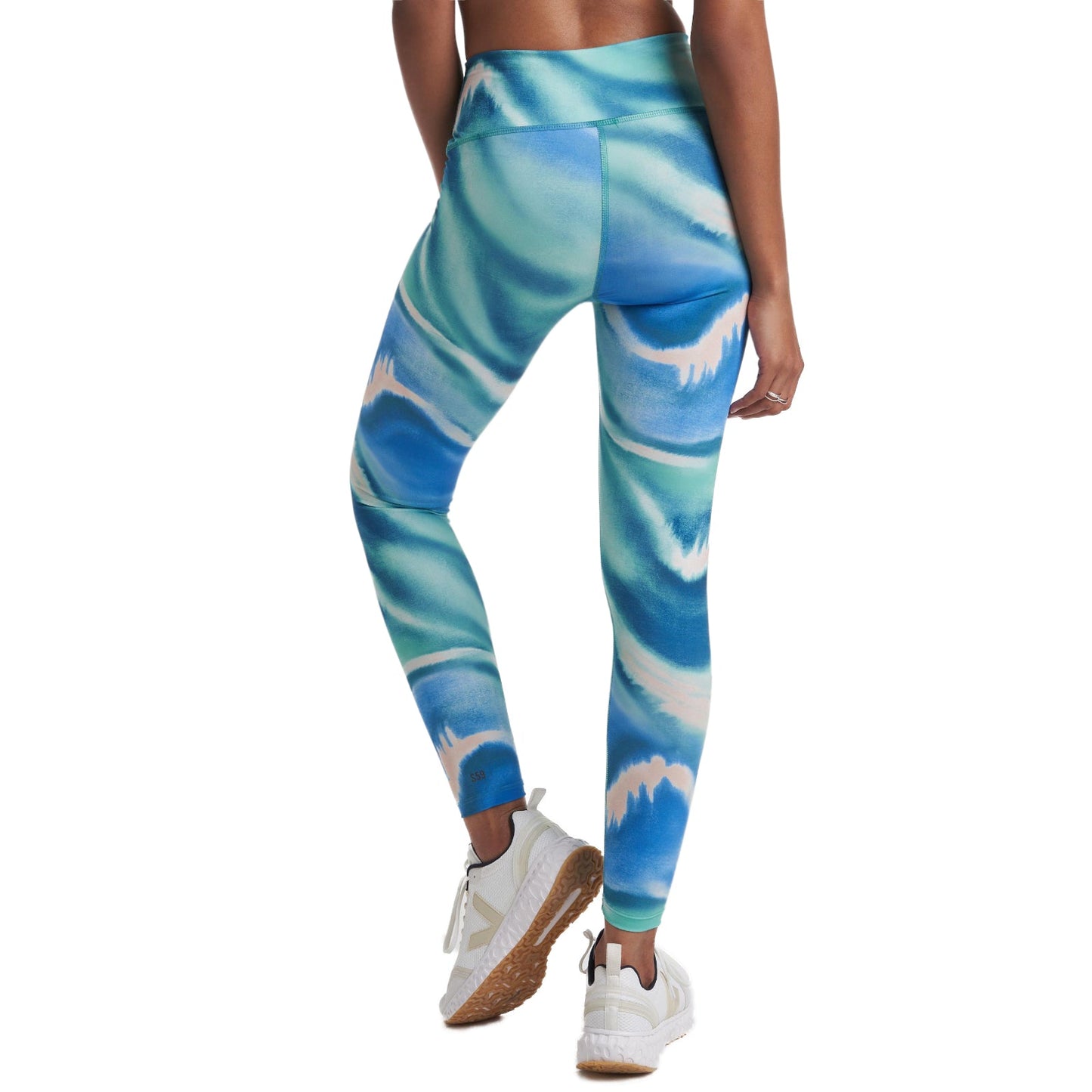 SPLITS59 Women's High Waist Moister Wicking Marbled Print Bardot Leggings and Top Collection