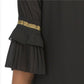 MIM'S CREAZIONI Made In Italy Sheer Overlay Pleated Cuff Cocktail Mini Dress