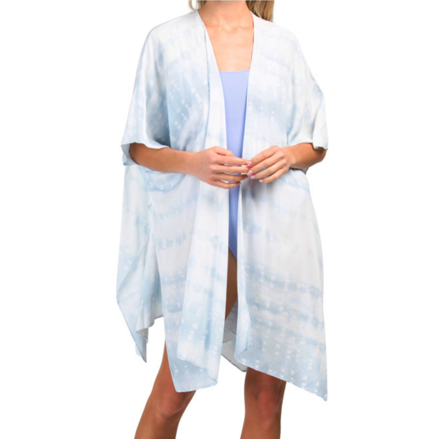 Steve Madden Women's Tie Dye Print Lightweight Kimono Top Cover-up