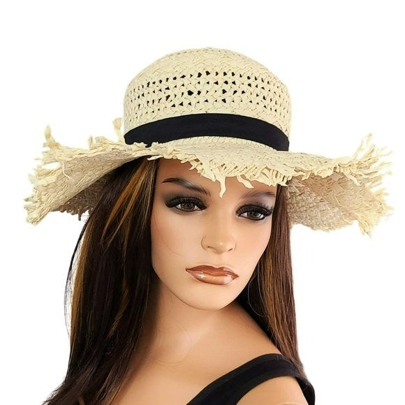 ASOS Fringe Edge Woven Straw Beach Sun Hat