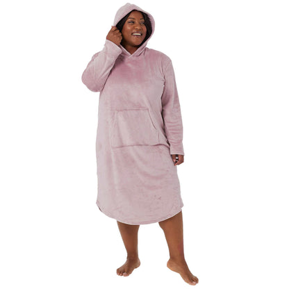 32 Degrees Women's Super Soft Velour Relaxed Fit Hooded Lounger