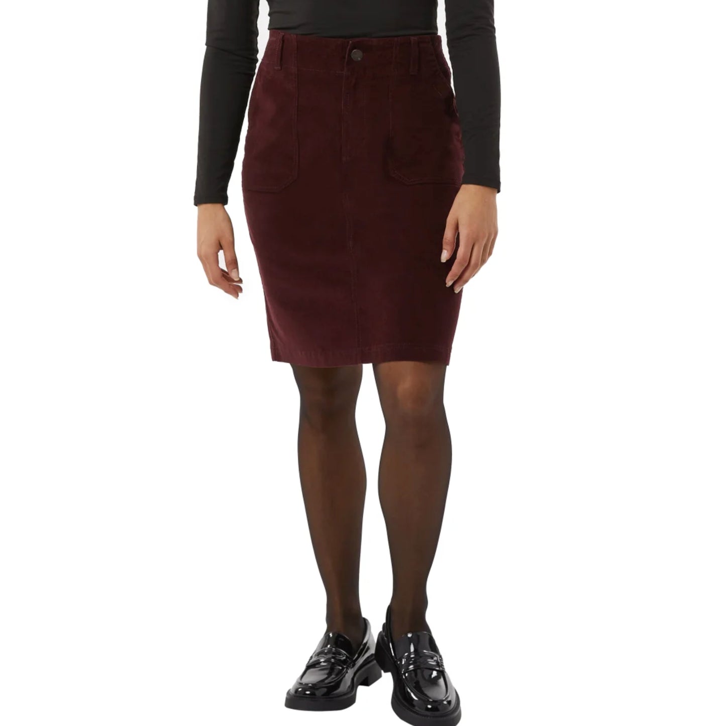 32 Degrees Women's Plus Front Zip Cotton Corduroy Mini Skirt