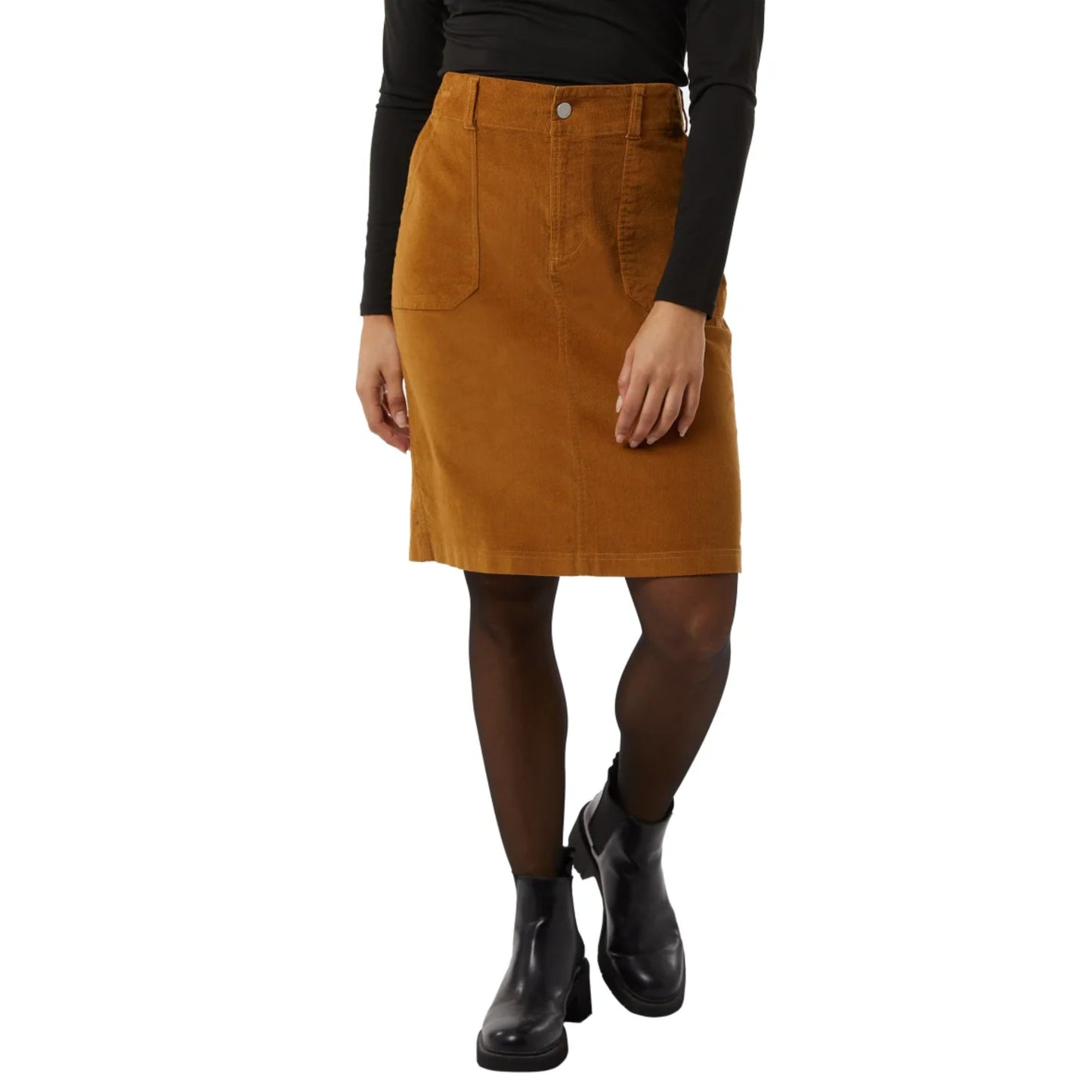 32 Degrees Women's Plus Front Zip Cotton Corduroy Mini Skirt