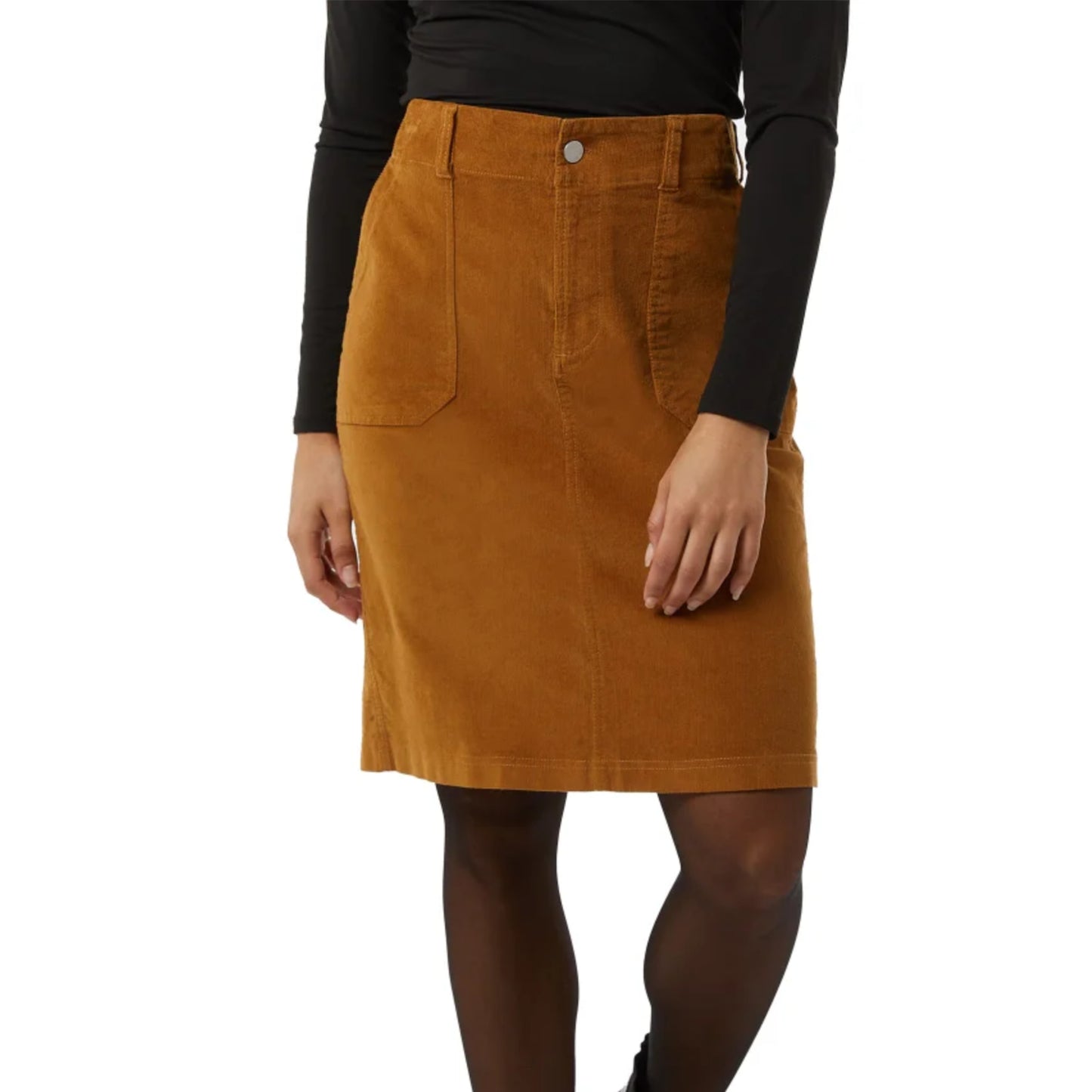 32 Degrees Women's Plus Front Zip Cotton Corduroy Mini Skirt