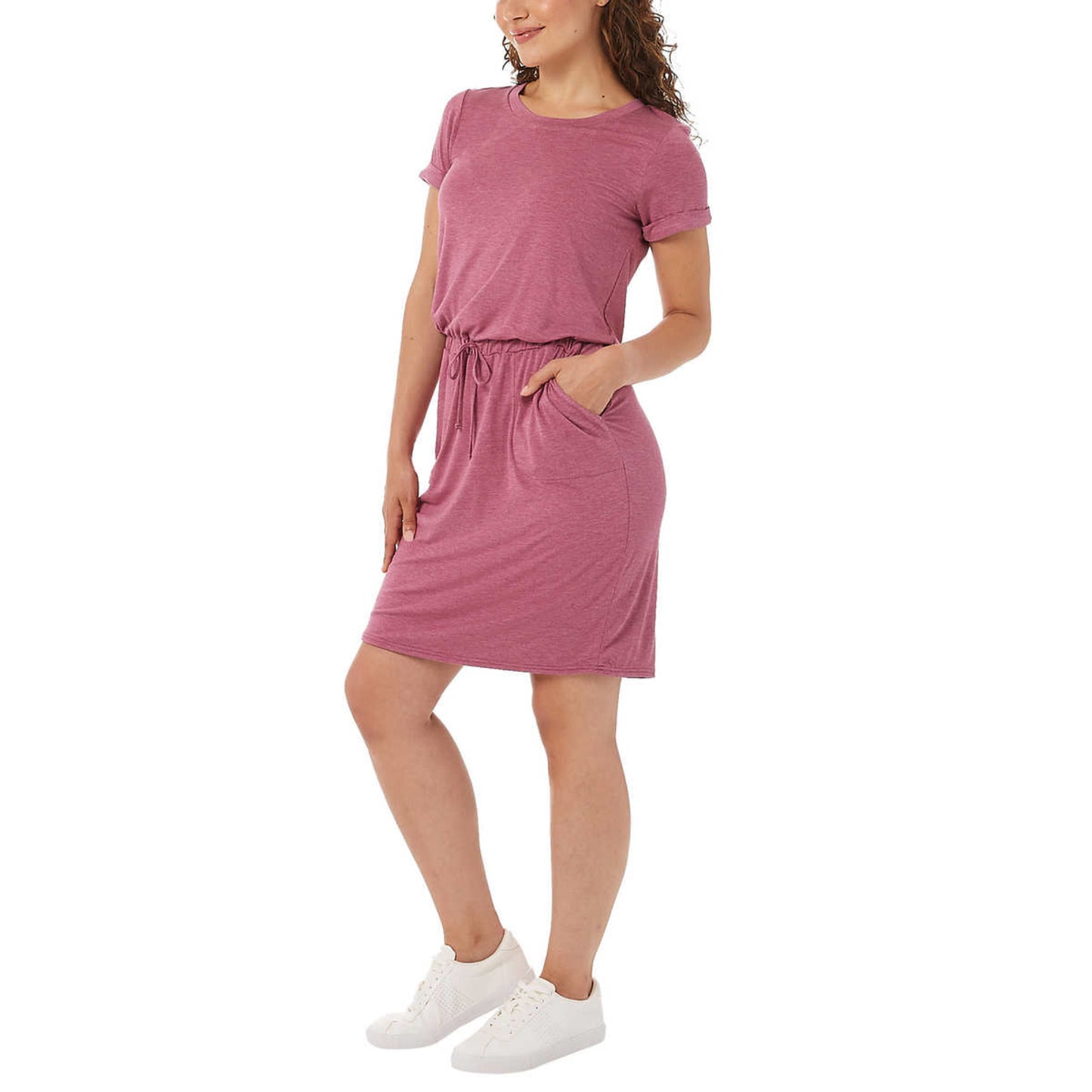 32 Degrees Women's Soft Lux Ruched Waist 4-Way Stretch Mini Dress