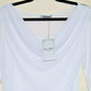 Elena Baldi Made in Italy Drape Neck Drawstring Chiffon Overlay Blouse Top