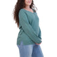 Lucky Brand Women's V-Neck Soft Cotton Blend Knit Sweater