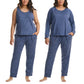 Karen Neuburger Women's 3-Piece Printed Soft Pajama Lounge Set