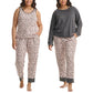 Karen Neuburger Women's 3-Piece Printed Soft Pajama Lounge Set