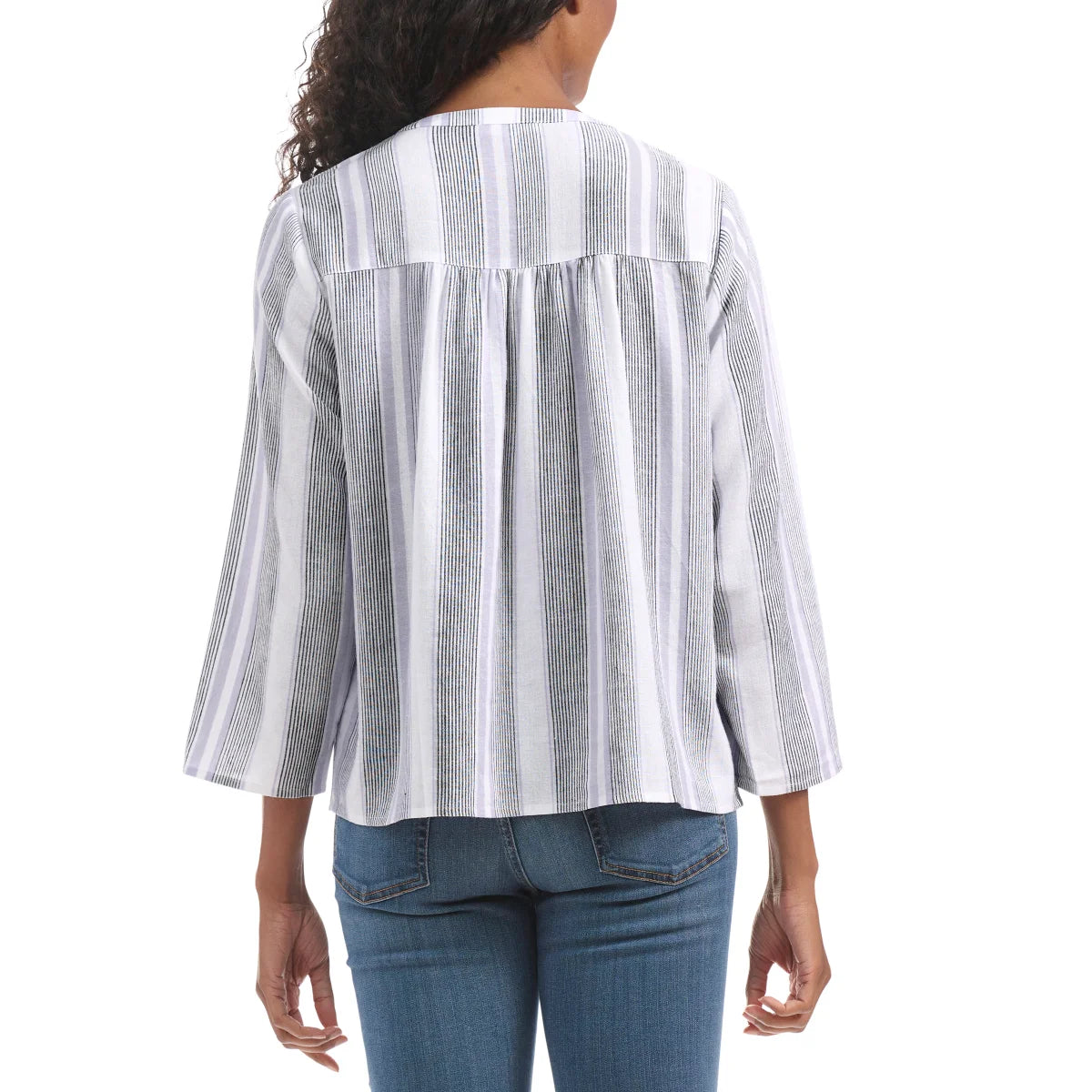 Splendid Women's V-Neck Relaxed Fit Lightweight Denim Blouse Top