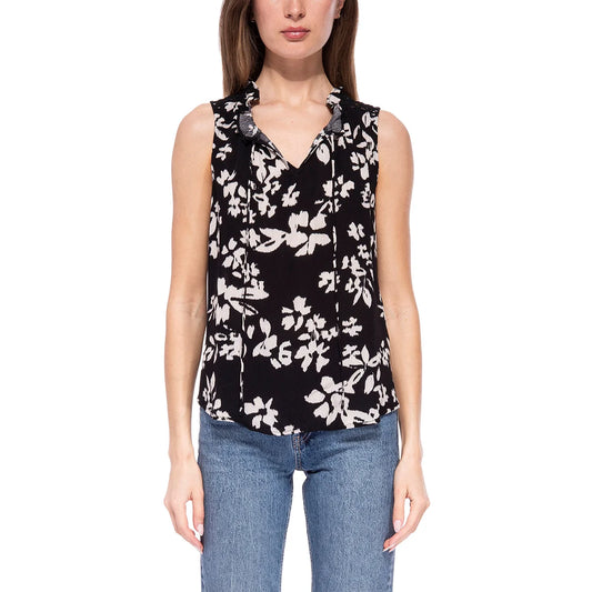 B Collections by Bobeau Women's Floral Print Lightweight Sleeveless Top Blouse