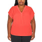 Banana Republic Women's V-Neck Front Pleat Relaxed Fit Blouse Top