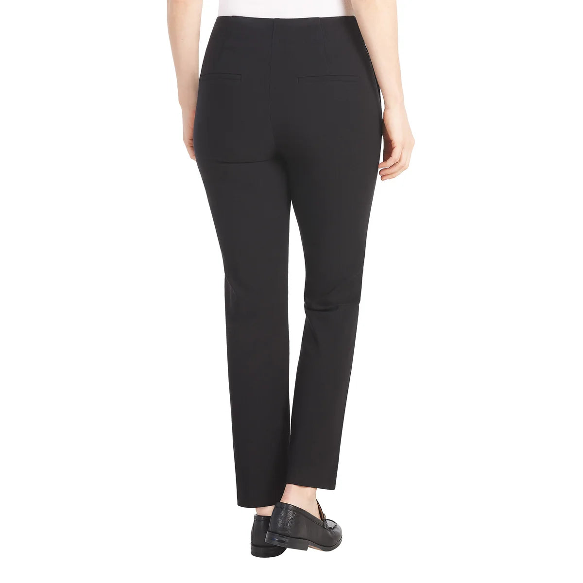 Hilary Radley Women's High Rise Tummy Control Pintuck Pull-On Slim Dress Pants