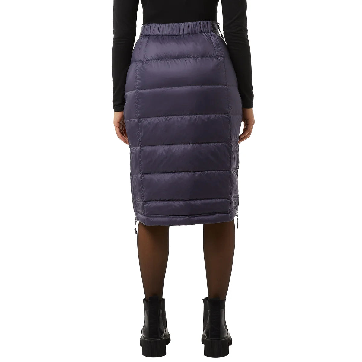 Aventure Women's Quilted Side Zippers Winter Down Insulated Midi Skirt