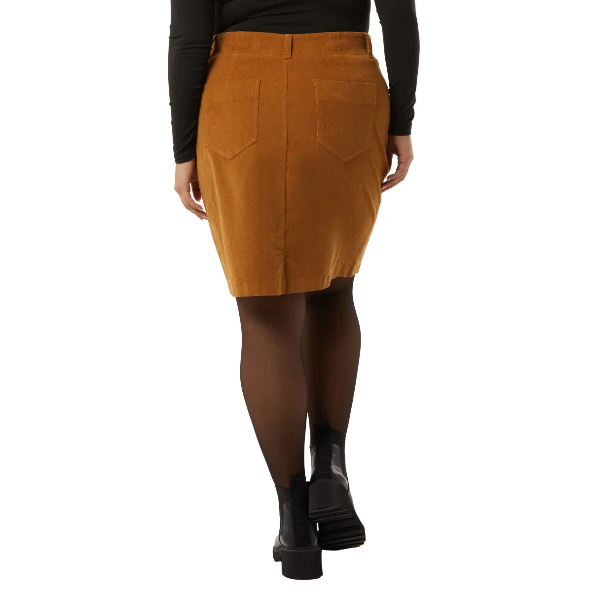 32 Degrees Women's Plus Front Zip Cotton Corduroy Mini Skirt