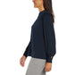 Banana Republic Women's V-Neck Long Sleeve Relaxed Fit Satin Finish Top Blouse