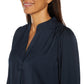 Banana Republic Women's V-Neck Long Sleeve Relaxed Fit Satin Finish Top Blouse