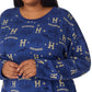 Caracter Women's 2-Piece Printed Long Sleeve Soft Jersey Pajama Lounge Set