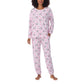 Caracter Women's 2-Piece Printed Long Sleeve Soft Jersey Pajama Lounge Set