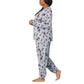 Caracter Women's 2-Piece Printed Long Sleeve Soft Jersey Pajama Lounge Set