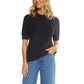 Matty M Women's Soft Eyelash Knit Short Sleeve Sweater Top