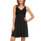 Flora Nikrooz Women's 2-Pack V-Neck Lightweight Soft Lace Trim Chemise
