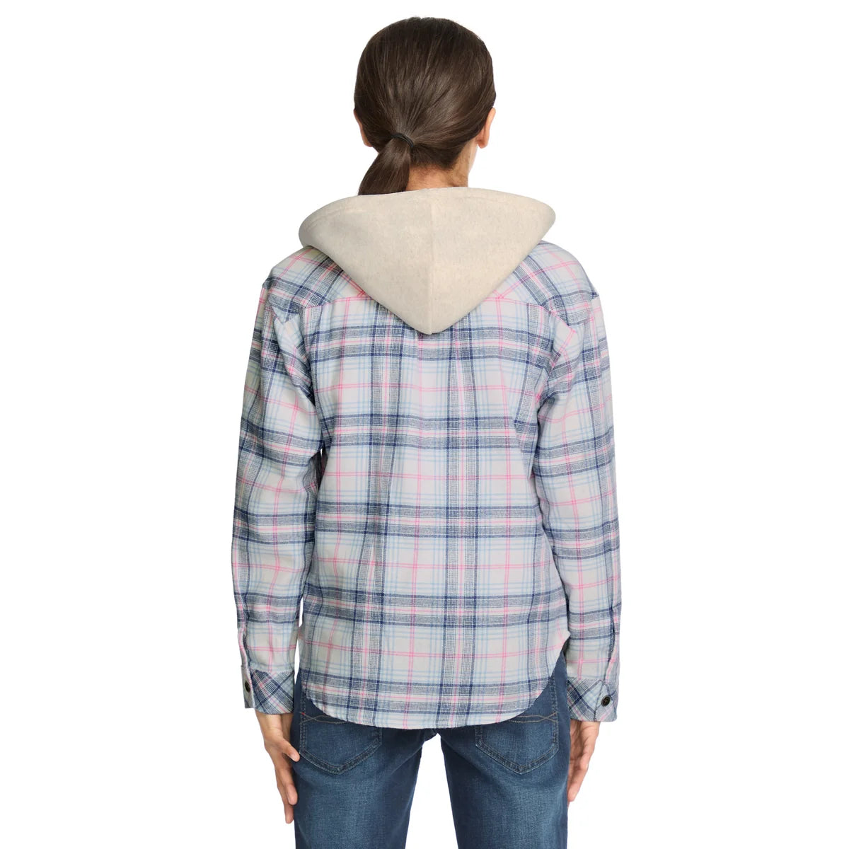 Roxy Youth Girls Flannel Plaid Button Down Hoodie