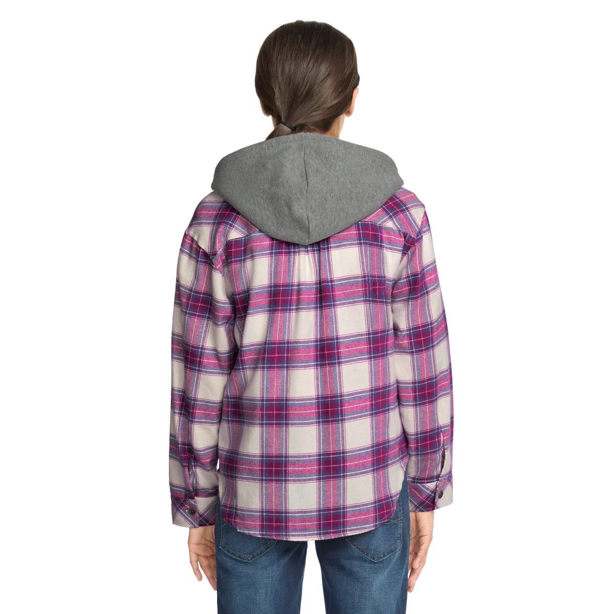 Roxy Youth Girls Flannel Plaid Button Down Hoodie