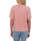 Andrew Marc Women's Short Sleeve Lightweight Plisse Top