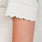 Kersh Women's Frilled Edges Textured Cotton Blend Tee Top