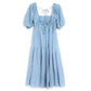 MOON RIVER Clip Dot Cut-out Tie Closure Back Tiered Midi Dress